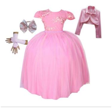 Imagem de Vestido Festa Infantil Dama Formal Com Luvas Tiara E Bolero - Pingo De