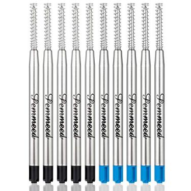 Imagem de Refil de caneta esferográfica com mola para caneta tática B5/B6/B8 Parker Twist Action ou Click Bold 1.0 mm (pacote com 10) ..., black+blue