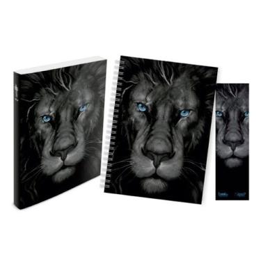 Imagem de Kit Leão Grafite - Bíblia Brochura NTLH + Caderno + Marca Página - BOO
