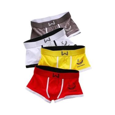 Imagem de Cuecas Boxer Masculinas De Algodão Respirável U-Convexo Confortáveis C