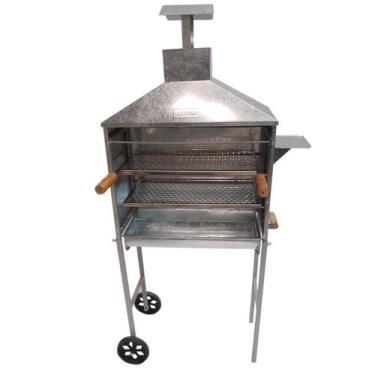 Imagem de Churrasqueira Móvel Carrinho Churrasco Espetinho Galvanizad - INOX LAU