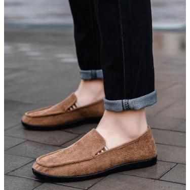 Imagem de Mocassim masculino casual sem cadarço, confortável, leve, para caminhar, dirigir, barco, Camelo, 41