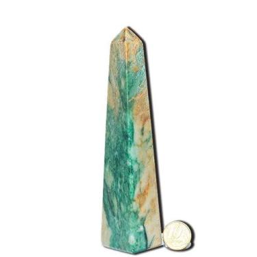 Imagem de Obelisco Jadeita Verde Natural Lapidação Manual 9 a 12 cm - Cristaisde