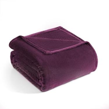 Imagem de Casa Platino Cobertor King Size – Manta de lã roxa 108 x 90 – Flanela leve para cama, sofá ou dormitório – Conforto macio e elegante durante todo o ano