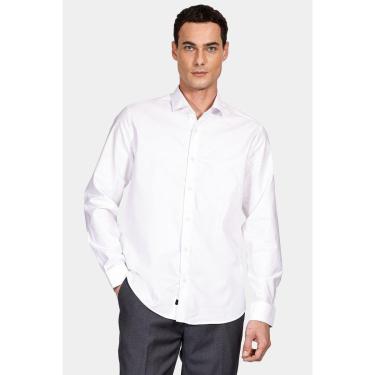 Imagem de Camisa Aramis Manga Longa Slim Sarja Pima Stretch Branco-Masculino