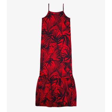 Imagem de Vestido Longo Feminino Estampado Select Vermelho, GG, Vermelho