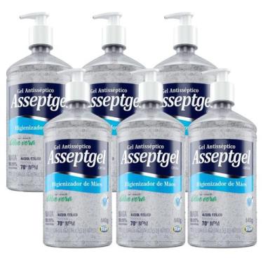 Imagem de Álcool Gel Asseptgel Cristal 6 Unidades 420g com Válvula Pump Proteção