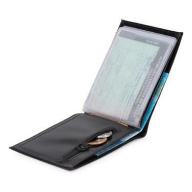 Imagem de Carteira Couro Legítimo Social para Rg/cnh/cartões/cédulas/moedas - LE