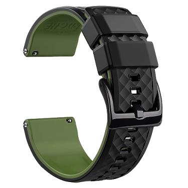 Imagem de Ritche Pulseiras masculinas de silicone para presente de Natal, 18 mm, 20 mm, 22 mm, 24 mm, presente de elefante branco, meias masculinas, preto/verde-militar/preto, 24MM, Exército