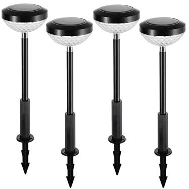 Imagem de 4 Pacotes de Luzes Solares para Jardim com Mudança Cor Projeção Padrões Luz Poste Paisagismo Detecção