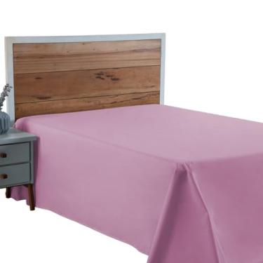 Imagem de Lençol Queen Size Algodão 300 Fios Sem Elástico Avulso Cama Box e Padrão (ROSA)