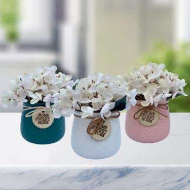 Imagem de Arranjo Floral Artificial com Vaso decorativo Home Sweet Home Colorido
