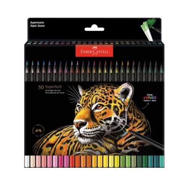 Imagem de Lápis De Cor Faber-Castell Supersoft 50 Cores Redondo