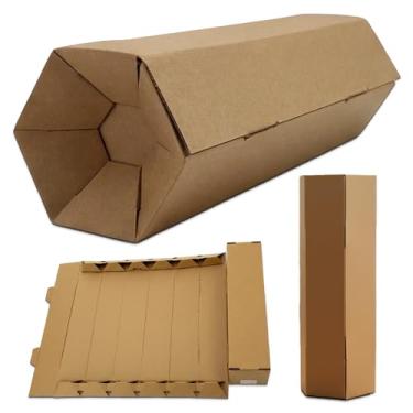 Imagem de Jestik Caixa de papelão ondulado hexagonal dobrável | Caixa de embalagem de presente durável | Caixas de presente de papel kraft ecológicas para presentes, lembrancinhas de festa e armazenamento