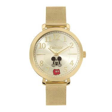 Imagem de Relógio Condor Feminino Ref: Co2034aj/4x Mesh Dourado Mickey
