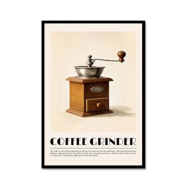 Imagem de Moedor de cafeteira expresso italiano, arte de parede, pintura em tela, pôster de cozinha vintage, cappuccino, impressão de imagens de cafeteria, decoração de sala de estar (SKU2,12 x 45,7 cm = (30 x