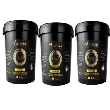 Imagem de Kit Arvensis Cachos Mascara 2x1 Noo Poo 450g 3 Unidades