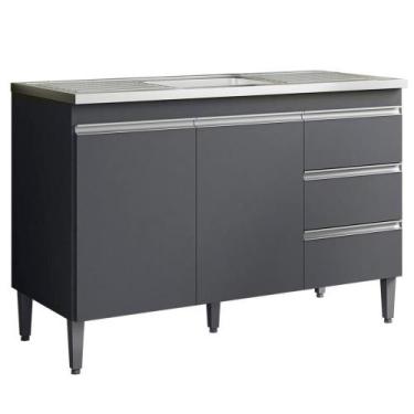 Imagem de Balcao Para Pia 116 Cm 2 Portas Andreia Cinza Reajl Cinza - REALJ MOVE