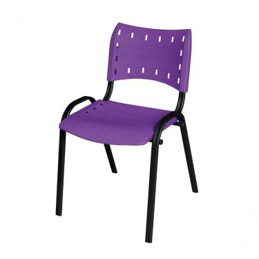 Imagem de Cadeira Iso Base Preto Igreja, Escola, Escritório - Violeta Kit 1 Peça