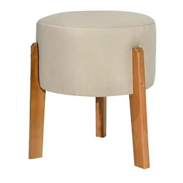 Imagem de Puff Redondo Thor Pé Quadrado Pequeno Cinza Claro
