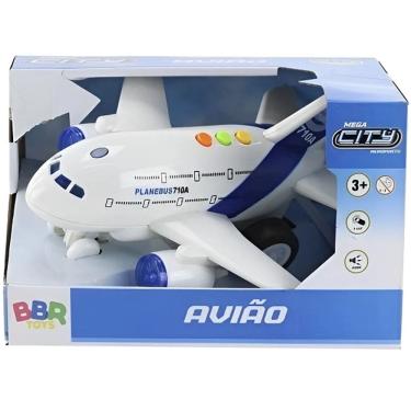 Imagem de Aviao Fricçao com LUZ e Som Mega CITY 710A BBR TOYS