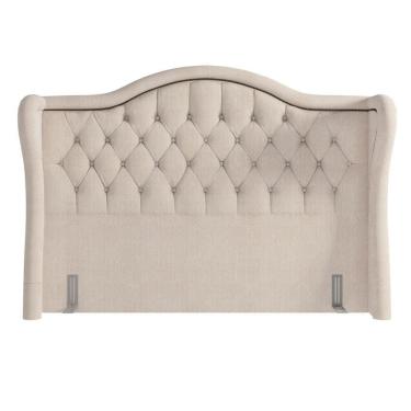 Imagem de Cabeceira Cama Box Casal 140cm Antibes Z37 Linho Bege Cru - Mpozenato