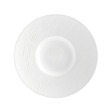 Imagem de Prato Apresentação Relevo Dunas Branco Germer Porcelanas