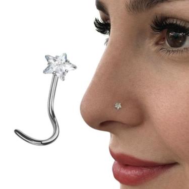 Imagem de Piercing Nariz Ponto De Luz Aço Cirúrgico Coração Nostril - Morganitte