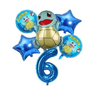 Imagem de Conjunto De Balões De Aniversário Pokémon Pikachu Squirtle Charmander 