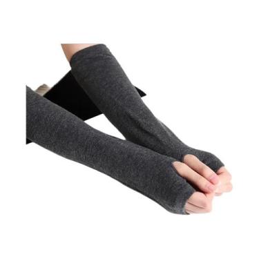 Imagem de Luvas De Tricô Sem Dedos Listradas Estilo Hip-Hop Harajuku, Aquecedore