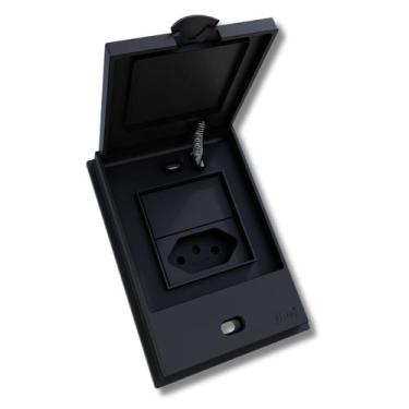 Imagem de Tomada 10A Para Áreas Externas Prova Dagua Preta - B.Lux