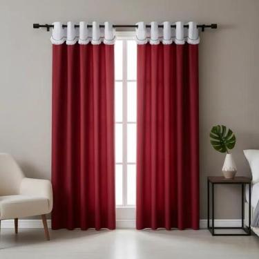 Imagem de Cortina Caracol com ilhós 3,00 x 1,80 tecido sala quarto - Casa Ideal 