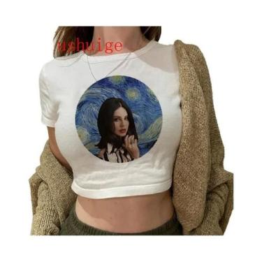 Imagem de Camiseta Vintage Feminina Harajuku De Manga Curta, Lana Del Rey Ldr, G