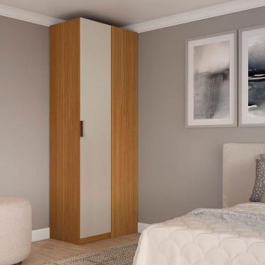 Imagem de Guarda-roupa de Canto Reto Modular Mdf Altezza Freijó/Off White