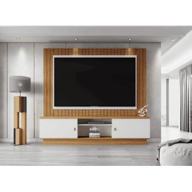 Imagem de Painel para TV até 75 Polegadas com Rack Home Santos 200cm Freijó e Br