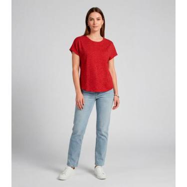 Imagem de Blusa Feminina Básica Manga Curta Infinita Cor Vermelho, GG, Vermelho