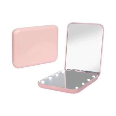 Imagem de Espelho De Maquiagem Compacto LED Portátil Para Viagem, Espelho Ilumin