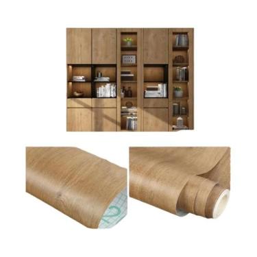 Imagem de Papel De Parede PVC Com Textura De Madeira De 55cm, Impermeável E Auto