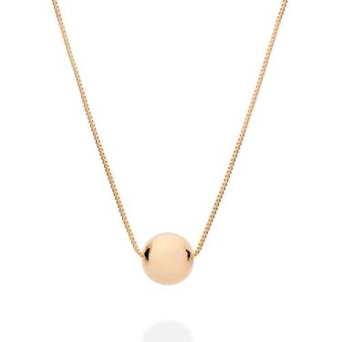 Imagem de Gargantilha Rommanel Banhado Ouro 18k Pingente Esfera 532549 Cor:Doura