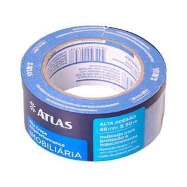 Imagem de Fita Crepe Imobiliária Azul 48mm x 50m Atlas Proteção e Precisão na Pi