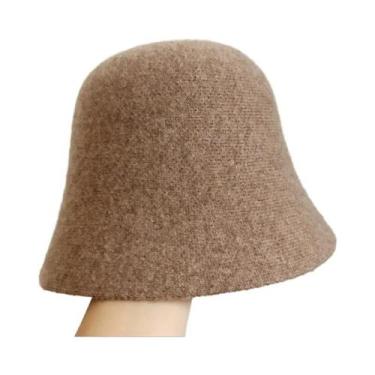 Imagem de Chapéu Bucket Feminino Vintage De Feltro Quente Estilo Britânico Retrô