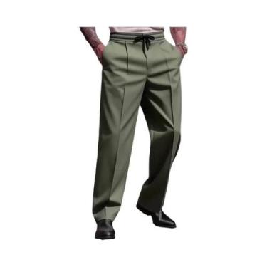 Imagem de Calças Masculinas De Moda Casual Para Primavera E Outono, Cor Sólida, 