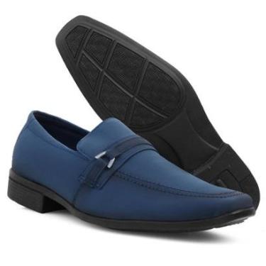 Imagem de Sapato Social Masculino Slip On Elástico de Calçar Bico Fino Quadrado Estilo Italiano-Masculino