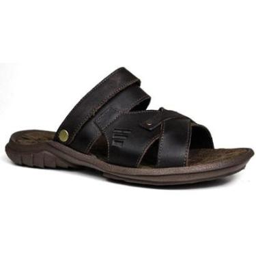 Imagem de Sandália Papete Masculina De Couro Chocolate 2200 - DCB2200LTCHC-Masculino