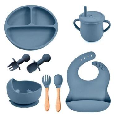 Imagem de Kit Introdução Alimentar Bebe 8 Peças Silicone Iniciação Para Alimento