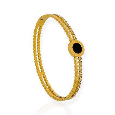 Imagem de Bracelete Feminino Aço Inoxidável Ouro 18k Inspiração Altas Joalherias Dourado