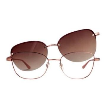 Imagem de Óculos de Grau com Clip On Solar Magnético 2 em 1 Proteção UV-Unissex