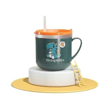 Imagem de Copo Infantil De 250ml Com Canudo, Tampa E Antiderrapante, Copo De Lei
