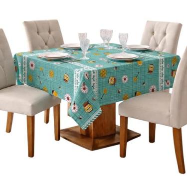 Imagem de Toalha de Mesa 4 Cadeiras Oxford 1,45M x 1,45M para Cozinha Várias Est