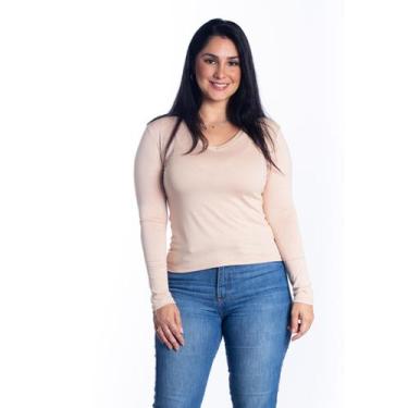 Imagem de Blusa Feminina Manga Comprida Segunda Pele De Frio Gola V - Maranne, C